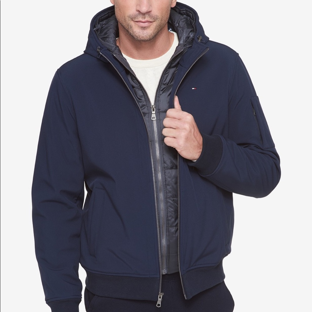 Tommy Hilfiger  Blue Soft-Shell Bomber